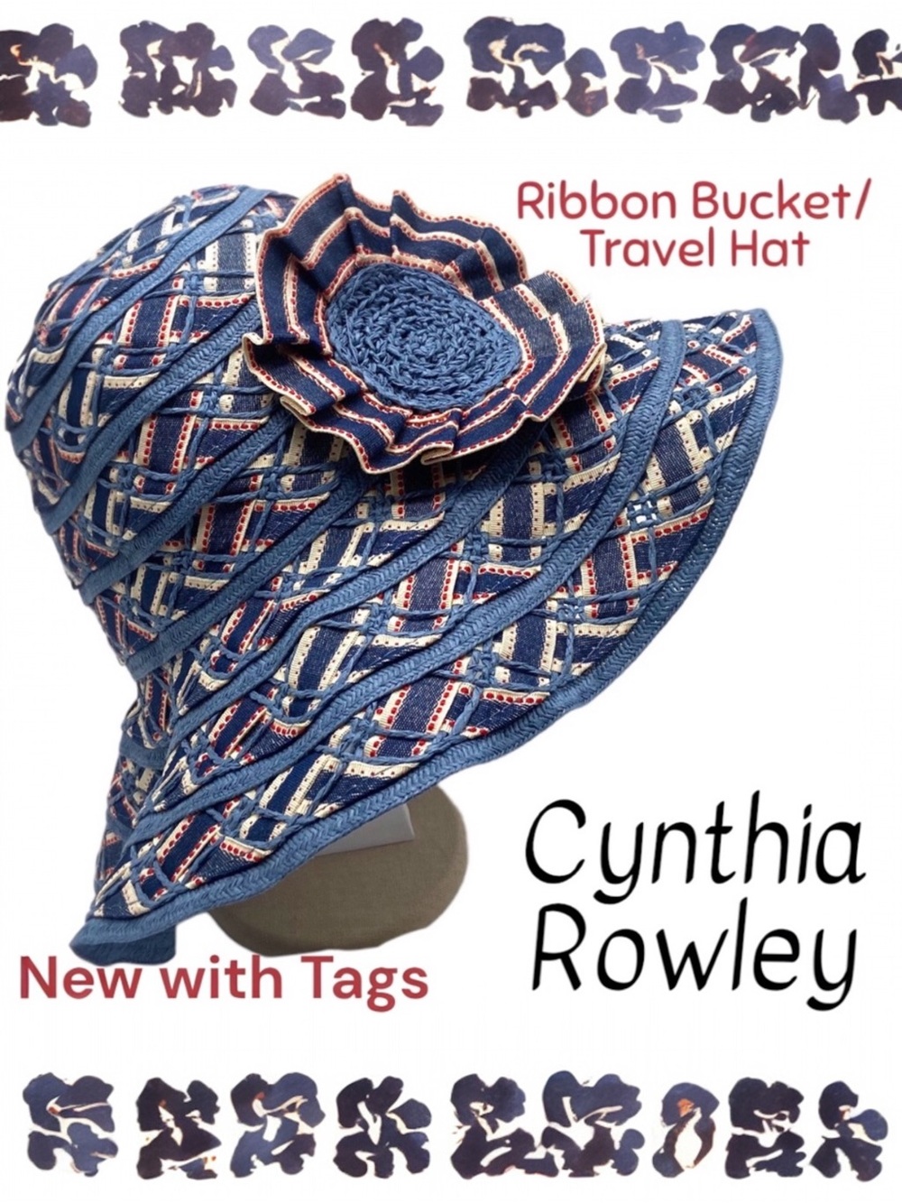 Cynthia Rowley Ribbon Bucket Hat One Size (NEW)